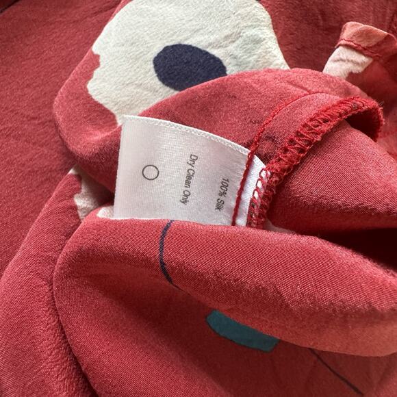 Amour Vert Elsie Silk Floral A-Line Dress Womens S Red Romantic Cocktail - Picture 10 of 10